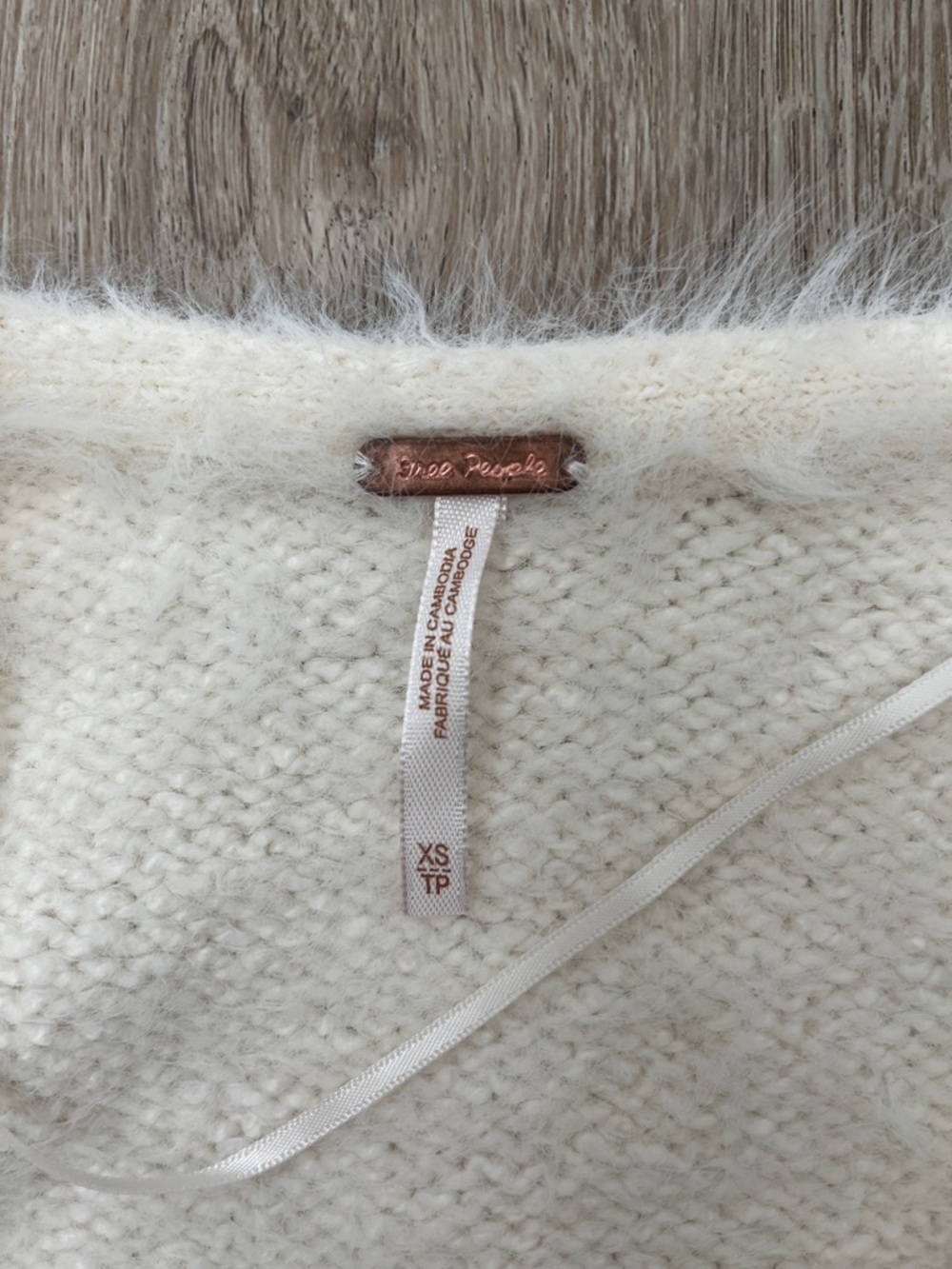 NWOT Free People Fuzzy V-Neck Sweater - Picture 2 of 8